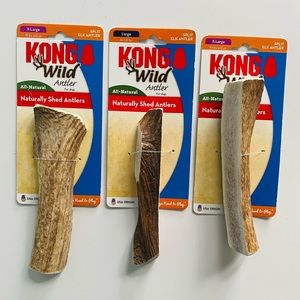 Kong Wild Whole Elk Antler Dog Chew Bundle